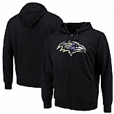 Men's Baltimore Ravens G III Sports by Carl Banks Primary Logo Full Zip Hoodie Black,baseball caps,new era cap wholesale,wholesale hats